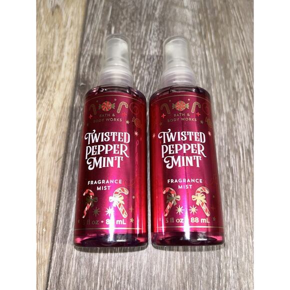 2 Bath & Body Works Twisted Peppermint Fragrance Mist Spray Travel Size 3 fl.oz. - Picture 1 of 5